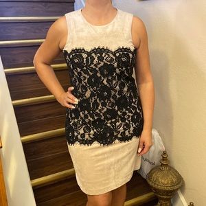 Suede with black lace dress